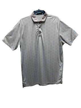 Greyson Men's Polo in Light Gray with Subtle Geometric Print